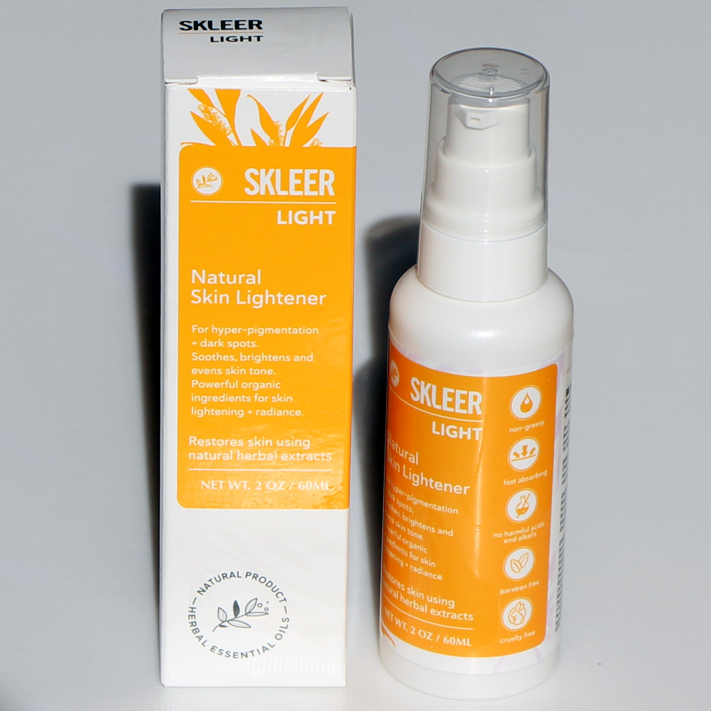 SKLEER Light – Natural Skin Lightening Serum – 60ml/2oz