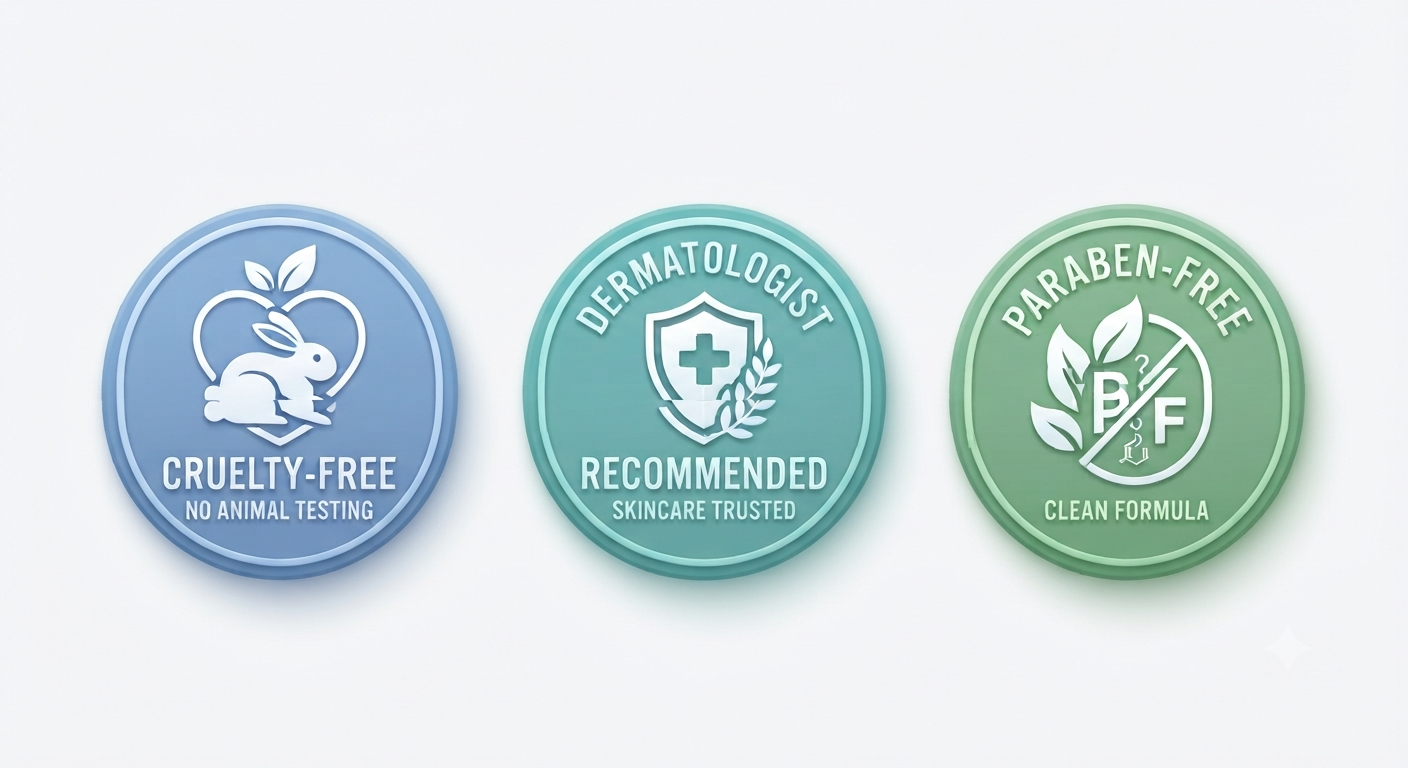 Cruelty Free, Dermatologically Recommended, Paraben-Free