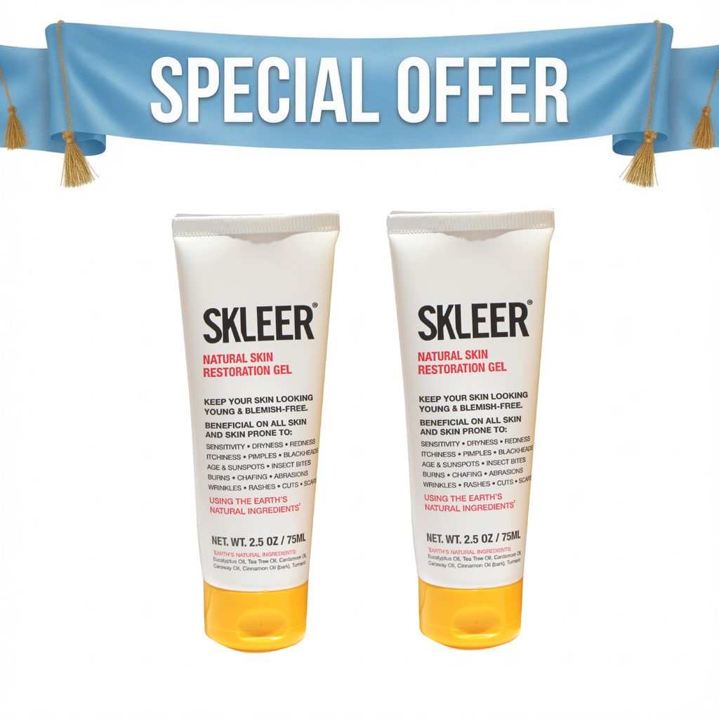 SKLEER – Natural Skin Restoration Gel – 75ml x2